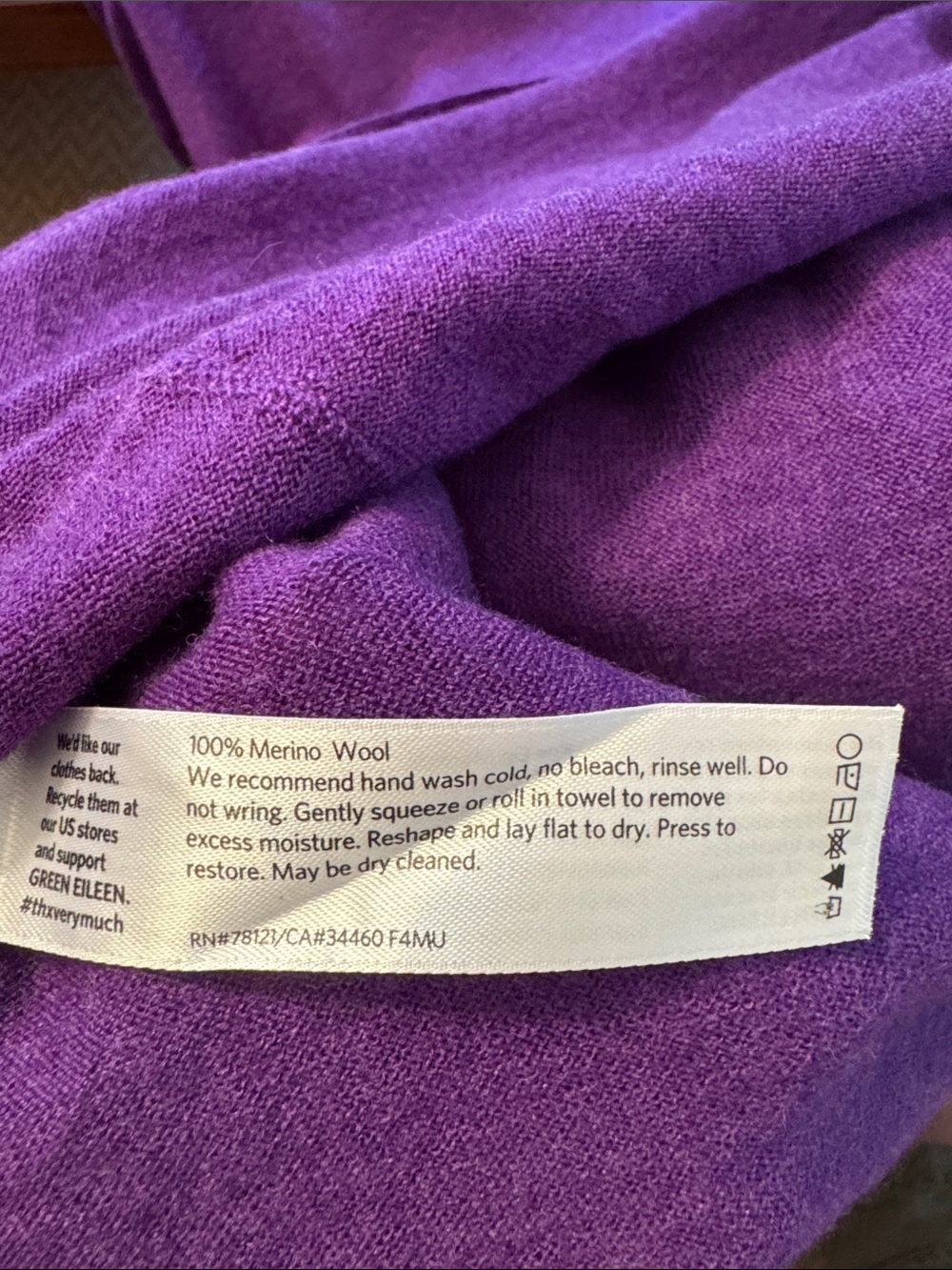 Eileen Fisher V-Neck Tunic Sweater with Pockets - Picture 6 of 6
